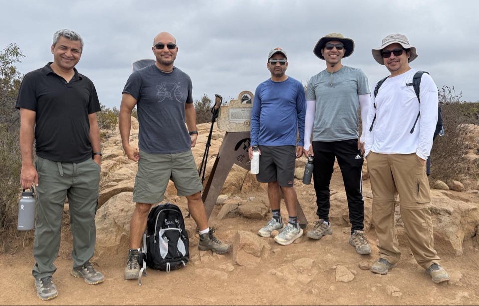 Our crew at the North Fortuna summit marker